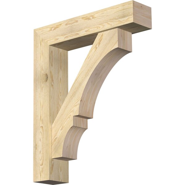 Ekena Millwork Balboa Block Rough Sawn Bracket w/ Offset Brace, Douglas Fir, 8"W x 36"D x 44"H BKT0806X36X44BOA05RDF - main